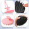 ManmiHealth Large Hair Scalp Scrubber, One-piece Silicone Scalp Massager for Wet Dry, Long Bristles Shampoo Brush for Dandruff Removal and Hair Growth with Free Strap&amp;Hook.(Pink+Black)