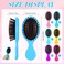 36 Packs Mini Detangling Brush Dry Wet Hair Brush Squirt Detangler Brushes Toddler Soft Bristle Brush Travel Hairbrush Women Girl Thick Curly Hair,6 Colors Yellow/Blue/Green/Red/Pink/Purple