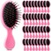 36 Packs Mini Detangling Brush Hair Brush Squirt Detangler Brushes Toddler Soft Bristle Brush Travel Hairbrush for Wet Dry Women Girl Thick Curly Hair(Pink)