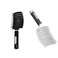 Curved Vented Styling Hair Brush, 2PCS Anti Frizz Hair Detangling Brush, Vent Hair Brush, Curved Anti Static Styling Tool for Wet Hair or Dry Hair(Black,White)