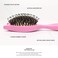 Hair Brush, BESTOOL Small Travel Hair Brushes for Women, Men or Kids, Wooden Toddler Boar Bristle Hair Brush for Detangling, Defrizz, Distribute Oil (Pink)