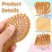 Natural Bamboo Brush, Mini Paddle Detangling Hairbrush Portable Bamboo Bristles Scalp Massage Comb Anti-Static Pocket Size Wooden Travel Hair Brush for Women &amp; Men &amp; Kids Thick/Thin/Curly/Dry Hair