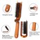 Foldable Slick Back Hair Brush, 2 Pack Mini Travel Hair Brush Small Portable Pocket Hairbrush Natural Boar Bristle Hair Brushes for Women Wet, Dry Hair, Curly, Detangle, Ideal for Purse, Gym, Swimming