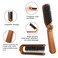 Foldable Travel Hair Brush, Natural Boar Bristle Hairbrush Portable Collapsible Hair Comb Pocket Size Comb Mini Folding Compact Hair Brush for Women and Men, Purse, Locker, Comestic Bag, Car, Gym