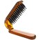 Foldable Travel Hair Brush, Natural Boar Bristle Hairbrush Portable Collapsible Hair Comb Pocket Size Comb Mini Folding Compact Hair Brush for Women and Men, Purse, Locker, Comestic Bag, Car, Gym