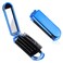 Folding Travel Hair Brush, Small Foldable Hairbrush Compact Hair Brush with Mirror and Round Tip Nylon Bristles for Women and Men, Portable Pocket Size Comb for Car Gym Bag Purse (Electroplating Blue)
