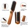 2 Pack Folding Hair Brush, Travel Size Brush with Natural Boar Bristles and Nylon Pins Collapsable Small Hair Brush Mini Compact Brush for Hair Restore Shine and Smoothing Detangling