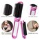 Sliverdew Travel Hair Brush, 2 Pieces, Folding Hair Brush with Mirror, Compact Hair Comb, Portable, Collapsible Pocket Brush, Small, for Women, Silver &amp; Purple