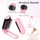 Travel Folding Brush with Mirror by 1 Pack - Collapsible Pocket-Size Massage Comb for Styling, Gym, Trips, Purse, Swimming (Pink)