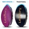 Medium Hard 360 Wave Brush - Upgraded Curved Palm Wavy Brushes for Men - Natural Boar Bristles Medium Firm for Hair Routine Waves Brushing (Stripes Purple)