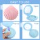 2 Pcs Shell Shape Foldable Mini Brush for Hair,Travel Size Hair Brush with Mirror,Conch Folding Hair Brush,Portable Compact Hair Brush for Women and Purse Must Haves (Blue Pink)