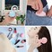 2 Pcs Shell Shape Foldable Mini Brush for Hair,Travel Size Hair Brush with Mirror,Conch Folding Hair Brush,Portable Compact Hair Brush for Women and Purse Must Haves (Blue Pink)