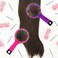 Pack of 2 Rainbow Volume Brushes Detangling Hair Brushes Hair Curl Straight Magic Combs with Mirror (Pink &amp; Purple)