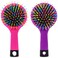 Pack of 2 Rainbow Volume Brushes Detangling Hair Brushes Hair Curl Straight Magic Combs with Mirror (Pink &amp; Purple)
