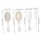 Hair Brush Set - 5pcs Vanity Mirror Comb Set for Girls Hair Care, Round Brush for Blow Drying, Antique Vanity Mirror, Detangling Plastic To Rotate, Cosmetic Air Bag, White