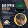 360 Wave Brush, Build Deeper Waves, Soft &amp; Hard Boar Bristle Curved Brush, Black Lavish Essentials Signature Men's Wave Brush (Emerald Green, Medium-Hard)