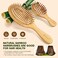 BFWood Bamboo Hair Brush Set, 4 PCS Natural Wooden Combs Paddle Detangling Hairbrush, Wide-tooth and Tail Comb and Mini Paddle Brush for Traveling, Suit for Women &amp; Men