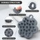 Silicone Scalp Massager Shampoo Brush, Hair Scrubber with Soft Silicone Bristles,Scalp Brush/Exfoliator for Dandruff Removal &amp; Hair Growth Stimulator,Wet Dry Scalp Brush for Scalp Care(Dark Gray)