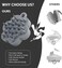 Silicone Scalp Massager Shampoo Brush, Hair Scrubber with Soft Silicone Bristles,Scalp Brush/Exfoliator for Dandruff Removal &amp; Hair Growth Stimulator,Wet Dry Scalp Brush for Scalp Care(Dark Gray)