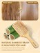 Bamboo Hair Brush for Hair Growth, Natural Bamboo Bristles Hairbrush with Ergonomic Handle for Scalp Stimulation, Wooden Paddle Detangling Hair Brushes for Women Men Curly Thick Hair