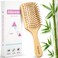 Bamboo Hair Brush for Hair Growth, Natural Bamboo Bristles Hairbrush with Ergonomic Handle for Scalp Stimulation, Wooden Paddle Detangling Hair Brushes for Women Men Curly Thick Hair