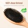 Boar Bristle Hair Brush - 100% Soft Natural Bristles for Women Men Kids Restore Shine and Fine - Wooden Hairbrush with Plastic Tail Comb for Short Thin Dry Hair