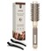 AIMIKE Round Hair Brush, 1 inch Barrel with Boar Bristles, Nano Thermal Ceramic &amp; Ionic Tech, for Blow Drying, Styling, Curling and Shine + 4 Clips (Gold, Unisex, Fine Hair, Short Hair, Anti-Frizz)