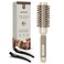 AIMIKE Round Brush, 1.3 Inch Barrel, Nano Thermal Ceramic &amp; Ionic Tech, Boar Bristles, for Blow Drying, Styling, Curling and Shine, Gold + 4 Clips