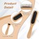Portable Mini Pin Bamboo Hair Brush with Steel Bristles Detangling Brush Wig Hair Brush Small Wire Cushion Brush with Wood Handle Travel Natural Wood Comb with Metal Bristles for Women
