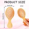 2 PCS Travel Brush,Bamboo Brush Mini Hairbrush Anti-Static Travel Brushes for Hair Massage Scalp Detangling Brush Yellow Mini Hair Brush Natural Wooden Pocket Travel Small Hair Brush for All Hair