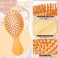 2 PCS Travel Brush,Bamboo Brush Mini Hairbrush Anti-Static Travel Brushes for Hair Massage Scalp Detangling Brush Yellow Mini Hair Brush Natural Wooden Pocket Travel Small Hair Brush for All Hair
