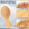 Wooden Hair Brush, 2 Pcs Mini Natural Bamboo Hair Brush for Hair Growth Portable Travel Detangling Hair Brush Scalp Massager Brush for Women Men All Hair Types Thick Thin Curly Straight Wet Dry Hair