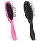 2 Pcs Wig Brushes for Synthetic Hair, Professional Steel Comb for Synthetic Wigs, Portable Brush Comb, Long Short Hair Brush, Wire Hair Brush, Hair Extension Brushes for Women (Black+Rose Pink)