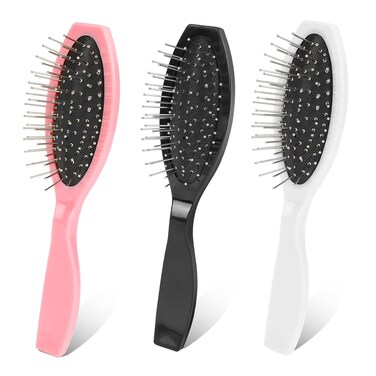 3 Pcs Wig Brush for Synthetic Wigs and Human Hair Stainless Steel Wig Wire Detangling Brushes Portable Wet Comb Professional Synthetic Hair Brush Hair Extension Brushes for Women