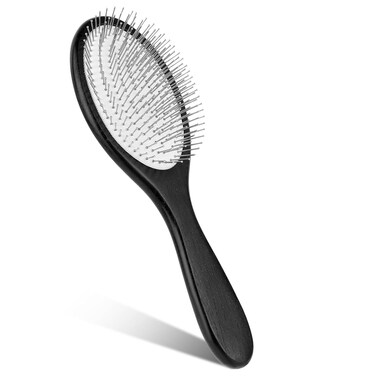 Metal Hair Brush, Wire Cushion Brush Paddle Detangler Brush Stainless Steel Bristles Hairbrush for Women and Men Anti Static Wig Brush for Synthetic Hair, Wet Hair, Hair Growth and Massaging Scalp