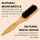 2PCS Boar Bristle Hair Brush Slick Back Hair Brush for Sleek Ponytail Bun &amp; Smoothing Baby Hairs- Soft Medium Smoothing to Style,Polish &amp; Lay Hair Down Flat- Wooden Brush for Men Women