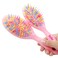 OneDor Rainbow S-Curve Ball tipped Air Volume Paddle Hair Brush with Flexible Cushion Base for Hair   Detangling Comb (2 Set - Pink)