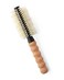 Nylon Boar Bristle Hair Brush, Round Brush for Blow Drying, Small 2" Barrel Blowout Brush, Anti Static Hairbrush, Cork Comfort Grip Handle, Detangling Plastic/Natural Bristle Hair Styling Tool