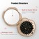 Folding Hair Brush, Mini Pocket Travel Mirror Brush Easy to Carry for Small Spaces Nylon Brush/Comb/HairBrush for Women Men's Any Hairstyles Hair and Beards Wet Dry Hair Restore Shine, Champagne