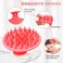Silicone Scalp Massager Shampoo Brush, Scalp Brush for Hair Growth &amp; Dandruff Removal, Hair Scrubber Scalp Stimulator Exfoliator Brush with Soft Bristles for Wet Dry Scalp Care (Rose Red)