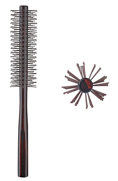 Small Round Brush for Short Hair, 1.3 Inch Mini Quiff Roller circular comb with soft Nylon Bristle for Men and Women, for Styling, Lifting, Volume, Curling Thin Hair, Bangs, Beard