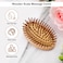 Wooden Scalp Massage Comb, 4.2 x 2.6 x 1.5 Inch Scalp Brush for Hair Growth, Air Cushion Wooden Massage Hair Brush Anti-Static Hair Massager Scalp Brush without Handle