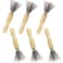TIHOOD 6PCS Hair Brush Cleaner Tools with Metal Wire Rake - Mini Dirt Remover Combs for Brushes with Wooden Handle for Home and Salon Use