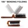 Travel Folding Hair Brush Portable Pocket Boar Bristle Brush for Women, Men, and Children, Folding Mini Boar Bristle for Wet and Dry Hair, Curly and Detangle 2 Pack