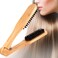 Double Sided Bristle Hair Brush, Clamp Hair Brush Use for Smoothing and Straight Hair Styles, Wooden Hair Straightening Brush