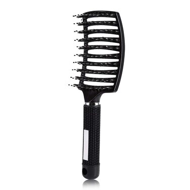 Hairbrush Hair Scalp Massage Comb Bristle &amp; Nylon for Detangling &amp; Straightening Hair, Brush Scalp Massager Hairdressing Styling Tools Salon Home Use (black)