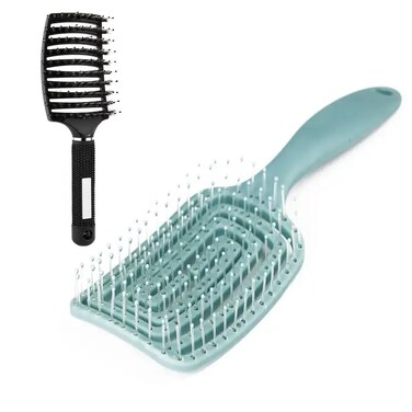 Detangling Hair Brush, 2 Pcs Curved Vent Hair Brush For Blow Drying For Thick,Curly,Long Hair, Wet Brush Detangler Quickly Detangles and Smooths hair(Our product set comes in pink and black)