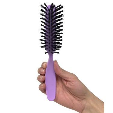 Detangling Hair Brush Nylon Bristles 7 Row Teasing Womens Brush For Thick Hair Small Travel Hairbrush Brush For Hair 1 Pcs. (Lavender)