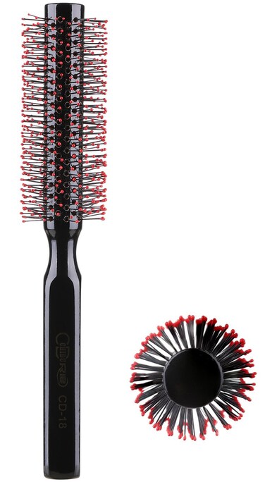 PERFEHAIR Small Round Hair Brush for Blow Drying with Soft Nylon Bristles-Wooden Handle, 1.5 inch