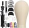 23 Inch Canvas Block Mannequin Head for Wigs Making Display with Wig Caps, T Pins, C Bristle Brush